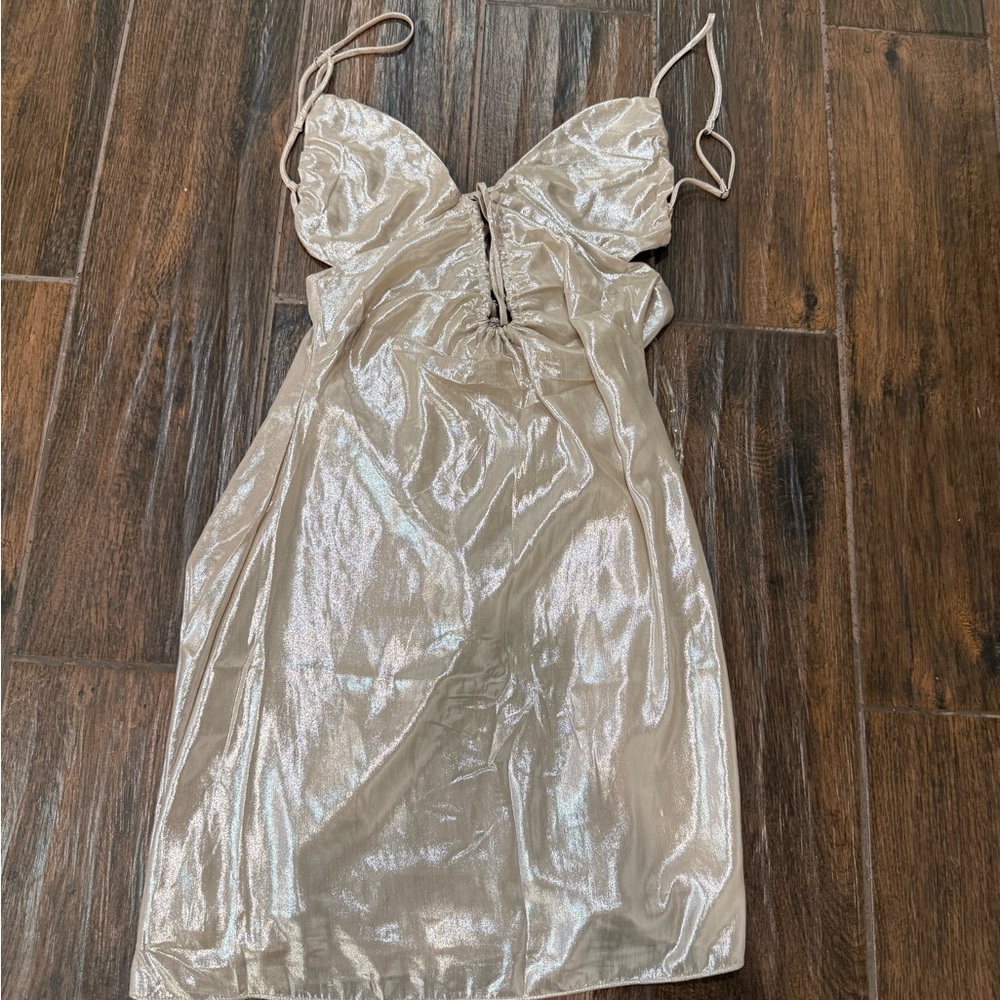 House of CB Metallic Champagne Dress